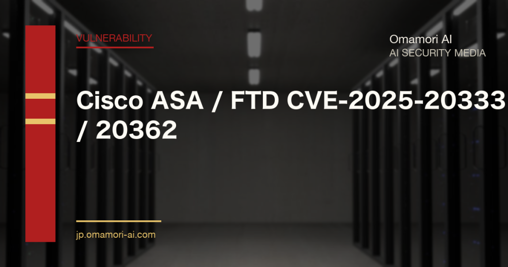 Cisco ASA / FTD CVE-2025-20333 / 20362