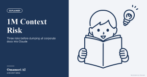 1M Context Risk — Three risks before dumping all corporate docs into Claude. Illustrations by Storyset