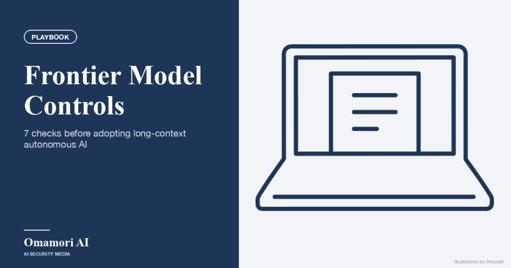 Frontier Model Controls — 7 checks before adopting long-context autonomous AI. Illustrations by Storyset