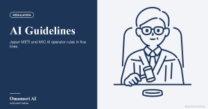 AI Guidelines — Japan METI and MIC AI operator rules in five lines. Illustrations by Storyset
