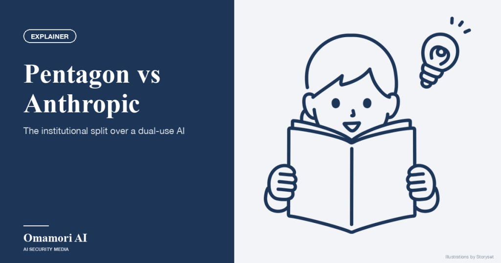 Pentagon vs Anthropic — The institutional split over a dual-use AI. Illustrations by Storyset