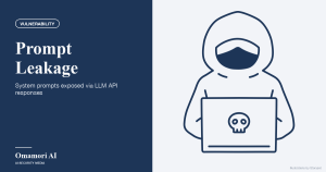 Prompt Leakage — System prompts exposed via LLM API responses. Illustrations by Storyset
