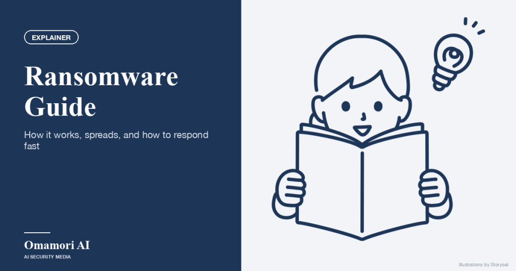 Ransomware Guide — How it works, spreads, and how to respond fast. Illustrations by Storyset