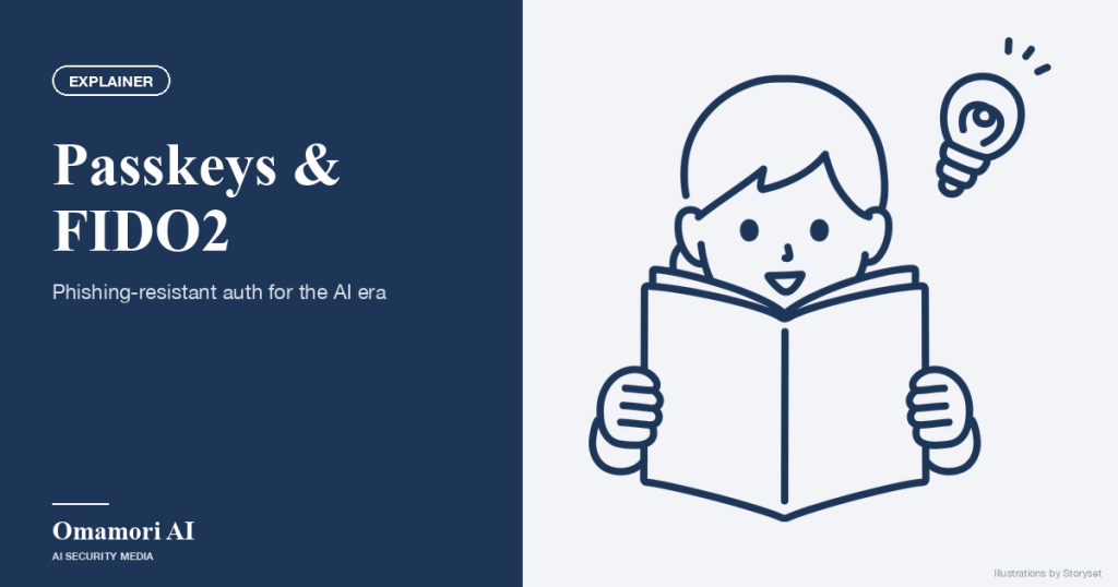 Passkeys & FIDO2 — Phishing-resistant auth for the AI era. Illustrations by Storyset