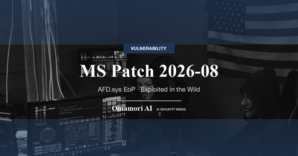 MS Patch 2026-08 — AFD.sys EoP · Exploited in the Wild