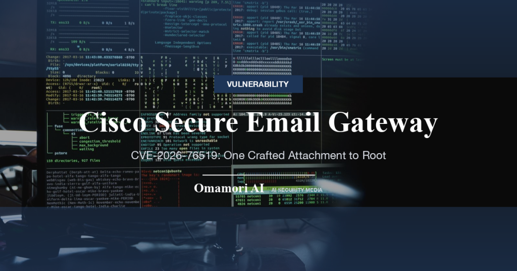 Cisco Secure Email Gatewayに添付ファイル1通でroot権限を奪われる脆弱性（CVE-2026-76519）が悪用確認 — ファイルレピュテーションを有効にした機器は今日更新を